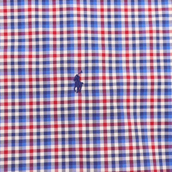 Ralph Lauren Shirt Men's 4XB Big Red Blue White Checks Button Down Recent - Picture 3 of 4